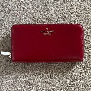 Kate Spade Cherry Red Zip-Around Wallet